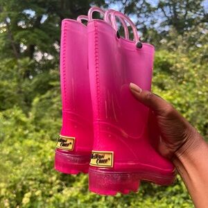 Western Chief Pink Ombré Children Rainboots with Light up Bottoms